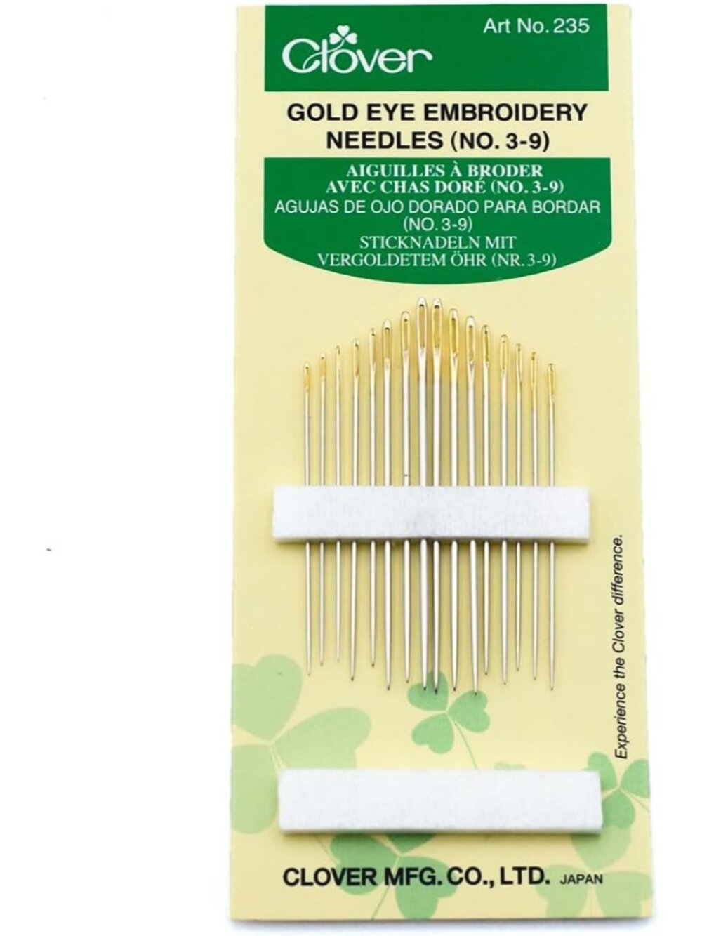 Gold Eye Embroidery Needles Size 3-9 - 16 Pack